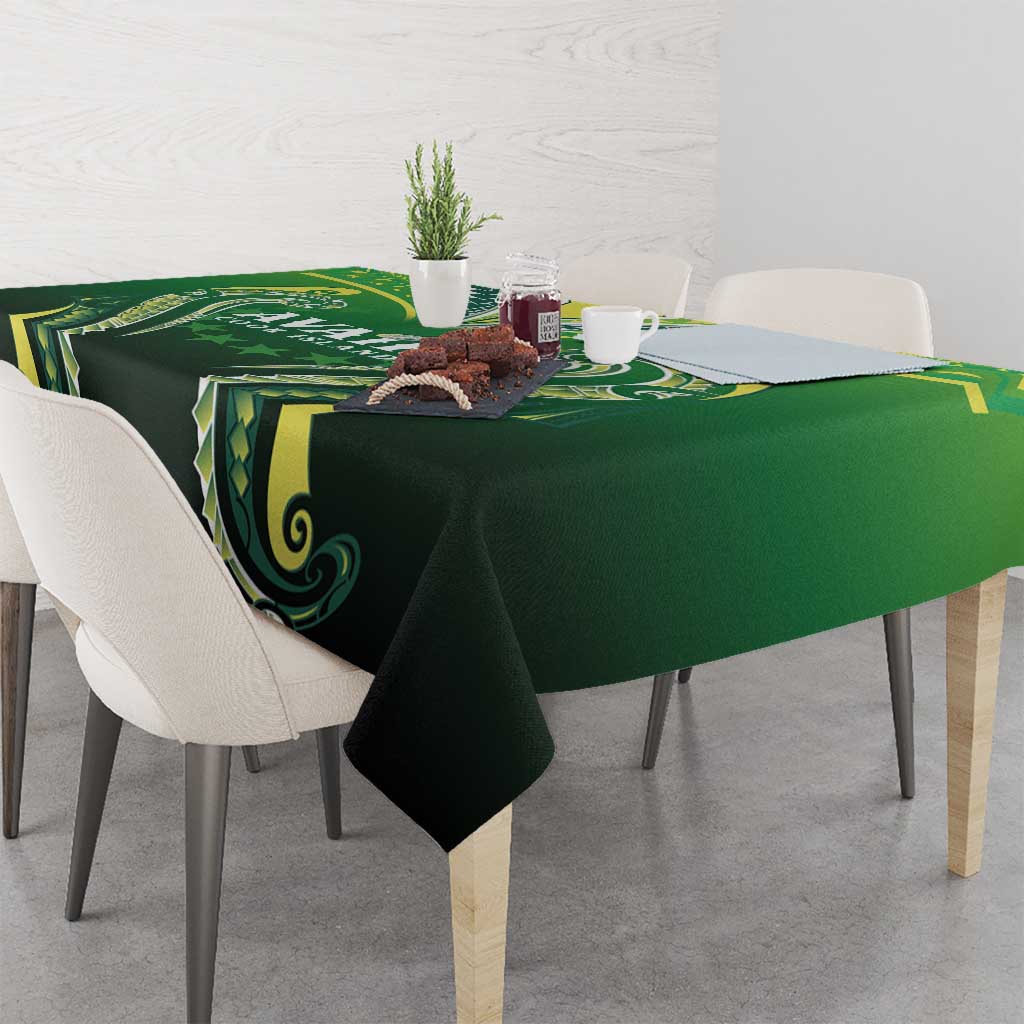 Rugby Cook Islands Avaiki Tablecloth Green Kuki Airani Tribal Maori Inspired LT9 - Polynesian Pride