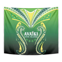 Rugby Cook Islands Avaiki Tapestry Green Kuki Airani Tribal Maori Inspired - Polynesian Pride