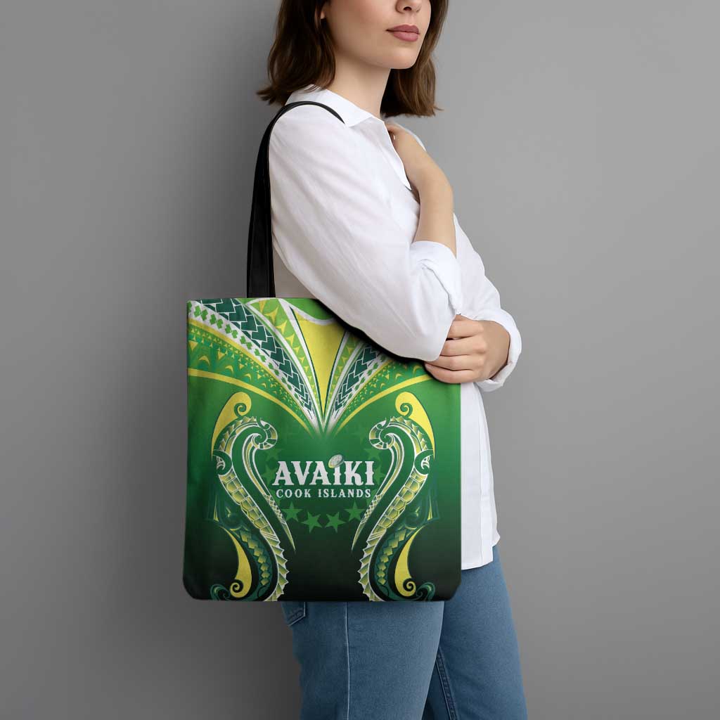 Rugby Cook Islands Avaiki Tote Bag Green Kuki Airani Tribal Maori Inspired - Polynesian Pride