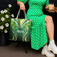 Rugby Cook Islands Avaiki Tote Bag Green Kuki Airani Tribal Maori Inspired - Polynesian Pride