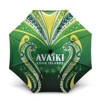 Rugby Cook Islands Avaiki Umbrella Green Kuki Airani Tribal Maori Inspired - Polynesian Pride