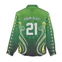 Custom Rugby Cook Islands Avaiki Women Casual Shirt Green Kuki Airani Tribal Maori Inspired - Polynesian Pride