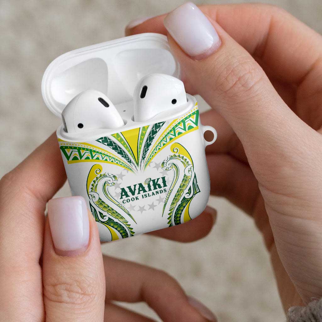 Rugby Cook Islands Avaiki AirPods Case White Kuki Airani Tribal Maori Inspired - Polynesian Pride