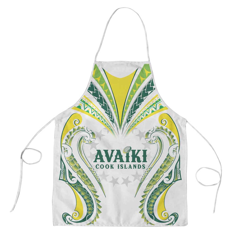 Rugby Cook Islands Avaiki Apron White Kuki Airani Tribal Maori Inspired - Polynesian Pride