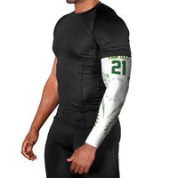 Custom Rugby Cook Islands Avaiki Arm Sleeves White Kuki Airani Tribal Maori Inspired - Polynesian Pride