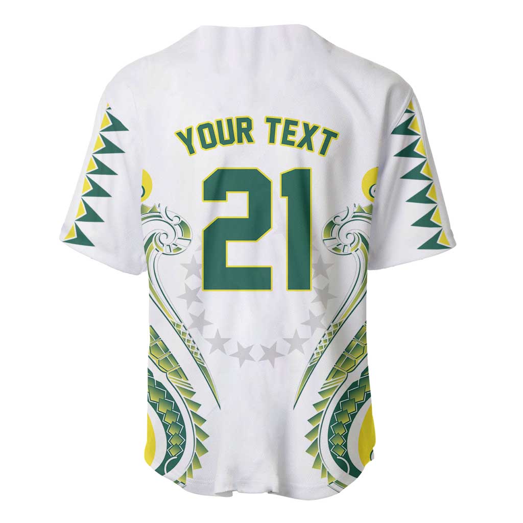 Custom Rugby Cook Islands Avaiki Baseball Jersey White Kuki Airani Tribal Maori Inspired - Polynesian Pride