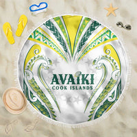 Rugby Cook Islands Avaiki Beach Blanket White Kuki Airani Tribal Maori Inspired - Polynesian Pride