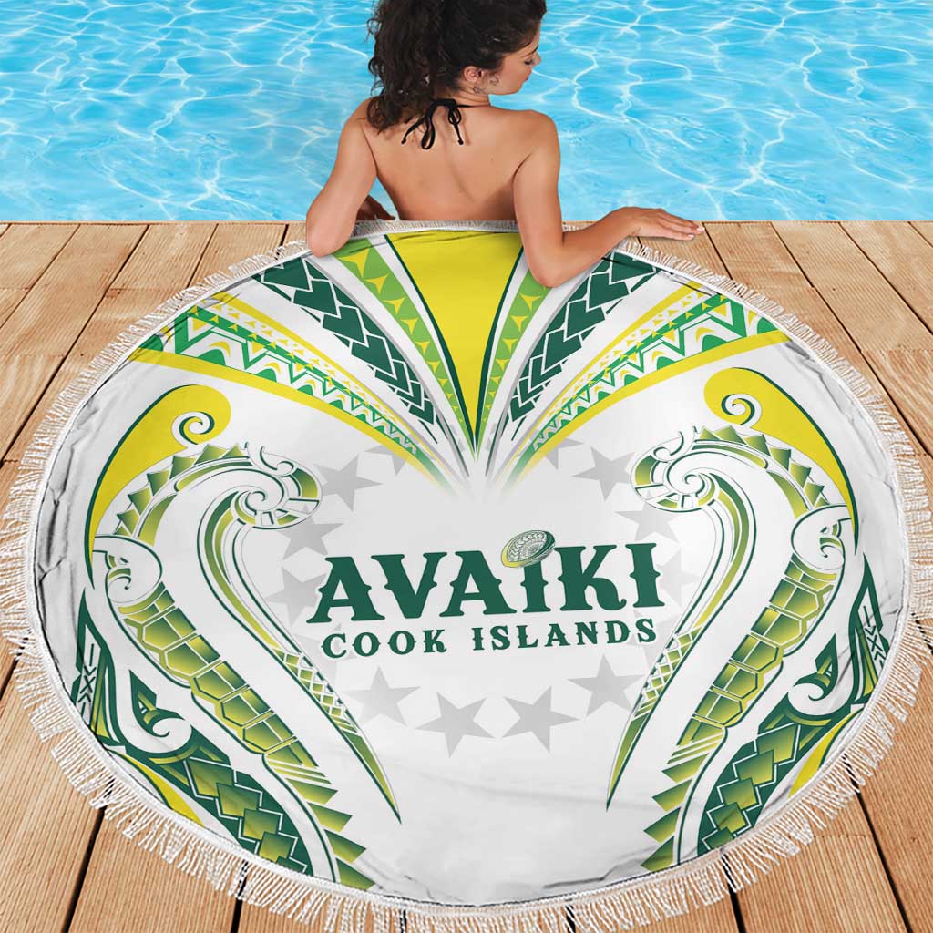 Rugby Cook Islands Avaiki Beach Blanket White Kuki Airani Tribal Maori Inspired - Polynesian Pride