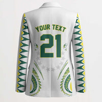Custom Rugby Cook Islands Avaiki Blazer White Kuki Airani Tribal Maori Inspired - Polynesian Pride