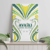 Rugby Cook Islands Avaiki Canvas Wall Art White Kuki Airani Tribal Maori Inspired - Polynesian Pride