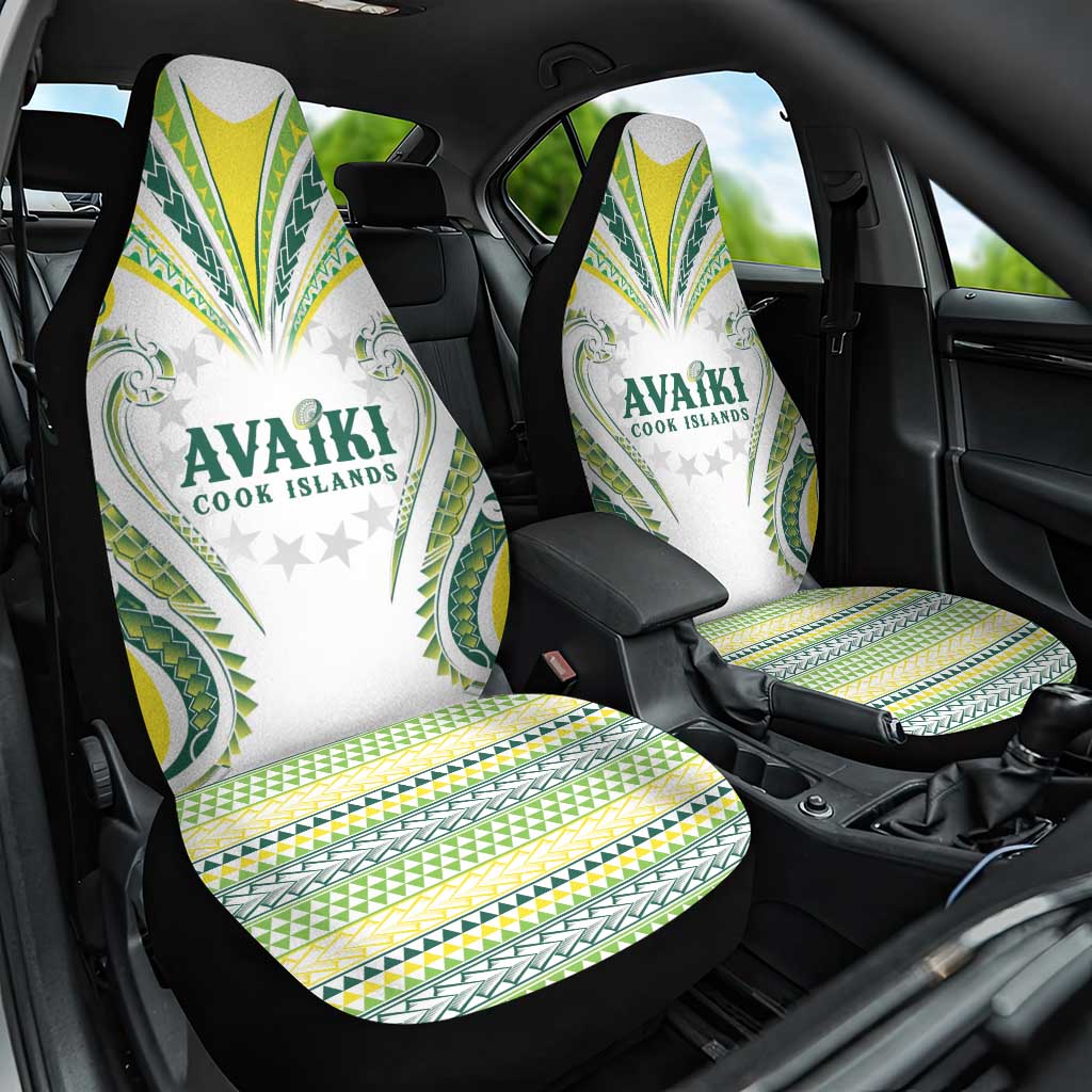 Rugby Cook Islands Avaiki Car Seat Cover White Kuki Airani Tribal Maori Inspired - Polynesian Pride