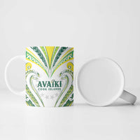 Custom Rugby Cook Islands Avaiki Ceramic Mug White Kuki Airani Tribal Maori Inspired - Polynesian Pride