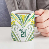 Custom Rugby Cook Islands Avaiki Ceramic Mug White Kuki Airani Tribal Maori Inspired - Polynesian Pride