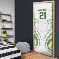 Custom Rugby Cook Islands Avaiki Door Cover White Kuki Airani Tribal Maori Inspired - Polynesian Pride