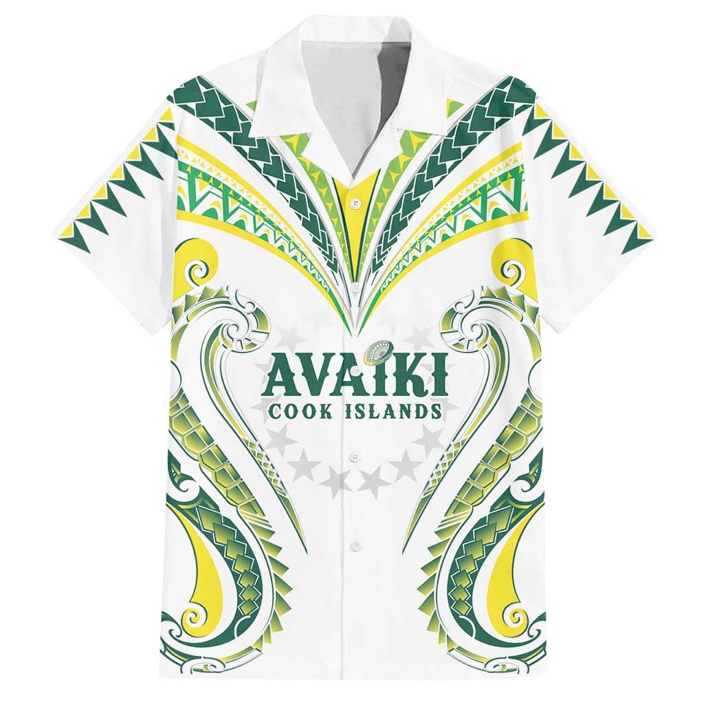 Custom Rugby Cook Islands Avaiki Family Matching Off Shoulder Short Dress and Hawaiian Shirt White Kuki Airani Tribal Maori Inspired - Polynesian Pride