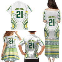 Custom Rugby Cook Islands Avaiki Family Matching Puletasi and Hawaiian Shirt White Kuki Airani Tribal Maori Inspired - Polynesian Pride