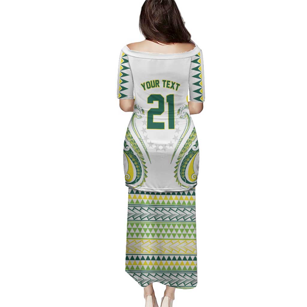 Custom Rugby Cook Islands Avaiki Family Matching Puletasi and Hawaiian Shirt White Kuki Airani Tribal Maori Inspired - Polynesian Pride