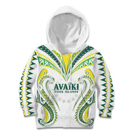 Custom Rugby Cook Islands Avaiki Kid Hoodie White Kuki Airani Tribal Maori Inspired - Polynesian Pride