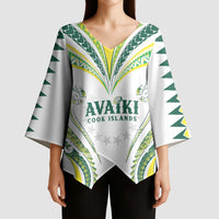Custom Rugby Cook Islands Avaiki Kimono Sleeve Blouse White Kuki Airani Tribal Maori Inspired - Polynesian Pride