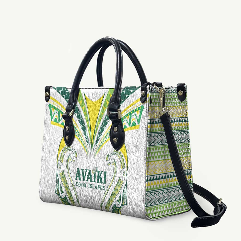 Rugby Cook Islands Avaiki Leather Bag White Kuki Airani Tribal Maori Inspired - Polynesian Pride
