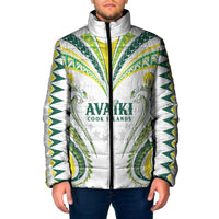 Custom Rugby Cook Islands Avaiki Padded Jacket White Kuki Airani Tribal Maori Inspired - Polynesian Pride
