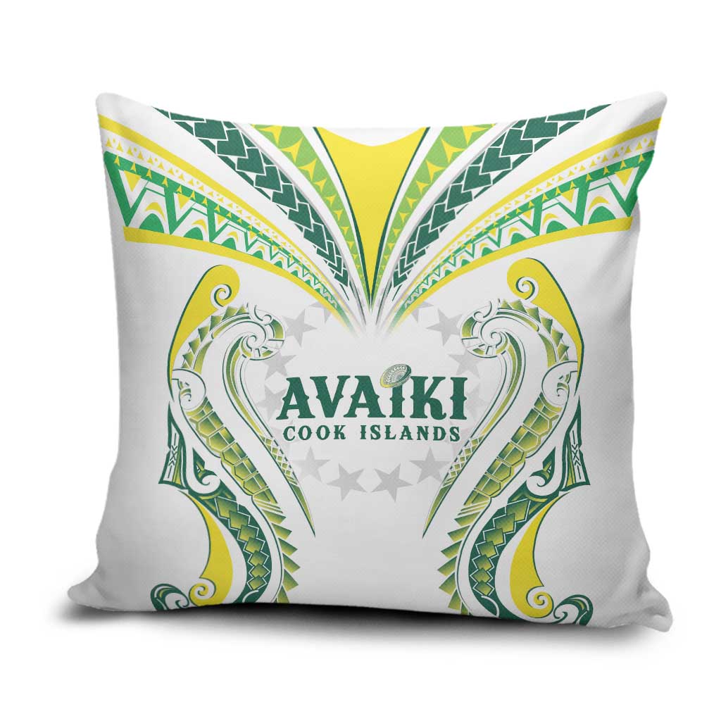 Rugby Cook Islands Avaiki Pillow Cover White Kuki Airani Tribal Maori Inspired - Polynesian Pride