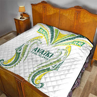 Rugby Cook Islands Avaiki Quilt White Kuki Airani Tribal Maori Inspired - Polynesian Pride