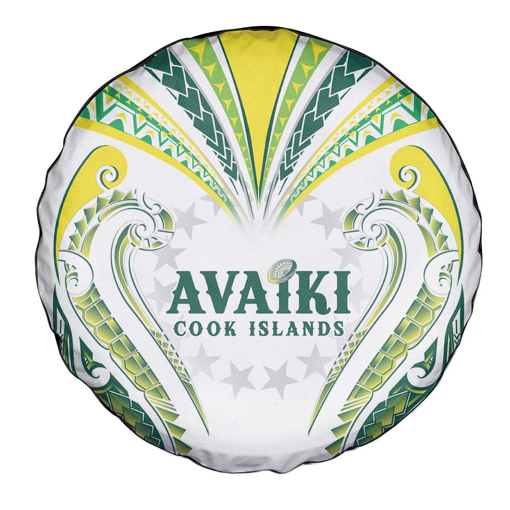Rugby Cook Islands Avaiki Spare Tire Cover White Kuki Airani Tribal Maori Inspired - Polynesian Pride