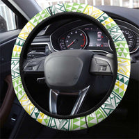Rugby Cook Islands Avaiki Steering Wheel Cover White Kuki Airani Tribal Maori Inspired - Polynesian Pride