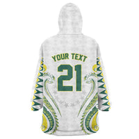 Custom Rugby Cook Islands Avaiki Wearable Blanket Hoodie White Kuki Airani Tribal Maori Inspired - Polynesian Pride