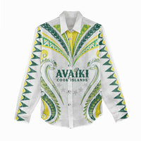 Custom Rugby Cook Islands Avaiki Women Casual Shirt White Kuki Airani Tribal Maori Inspired - Polynesian Pride