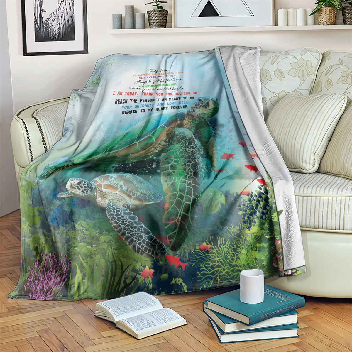 Polynesia Mother's Day Blanket Magnificent Sea Turtle Of Love and Gratitude LT9 Blue - Polynesian Pride