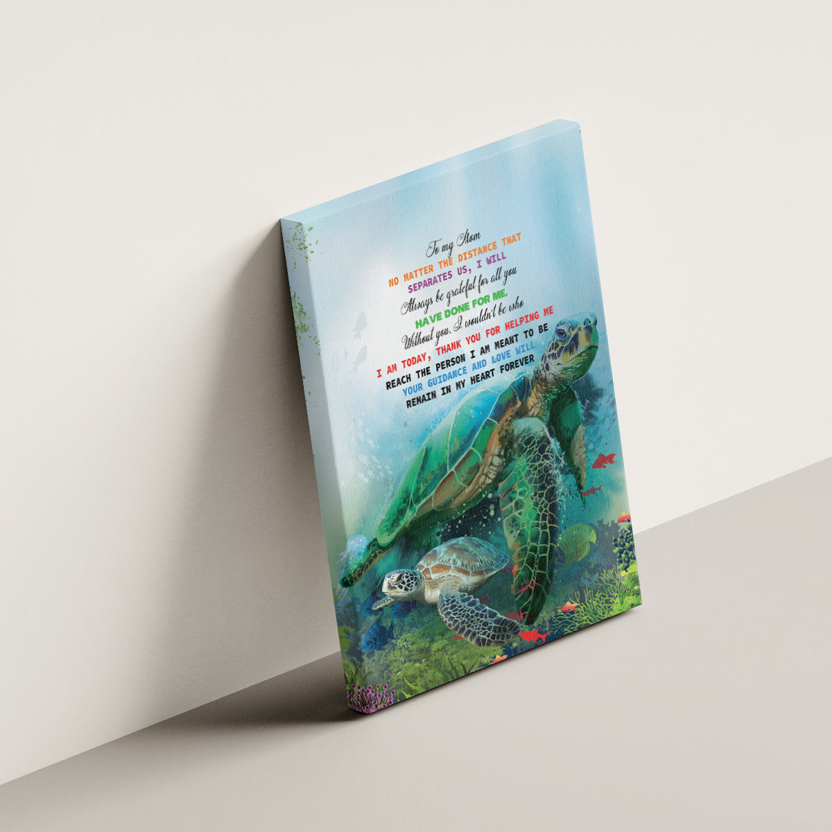 Polynesia Mother's Day Canvas Wall Art Magnificent Sea Turtle Of Love and Gratitude LT9 - Polynesian Pride