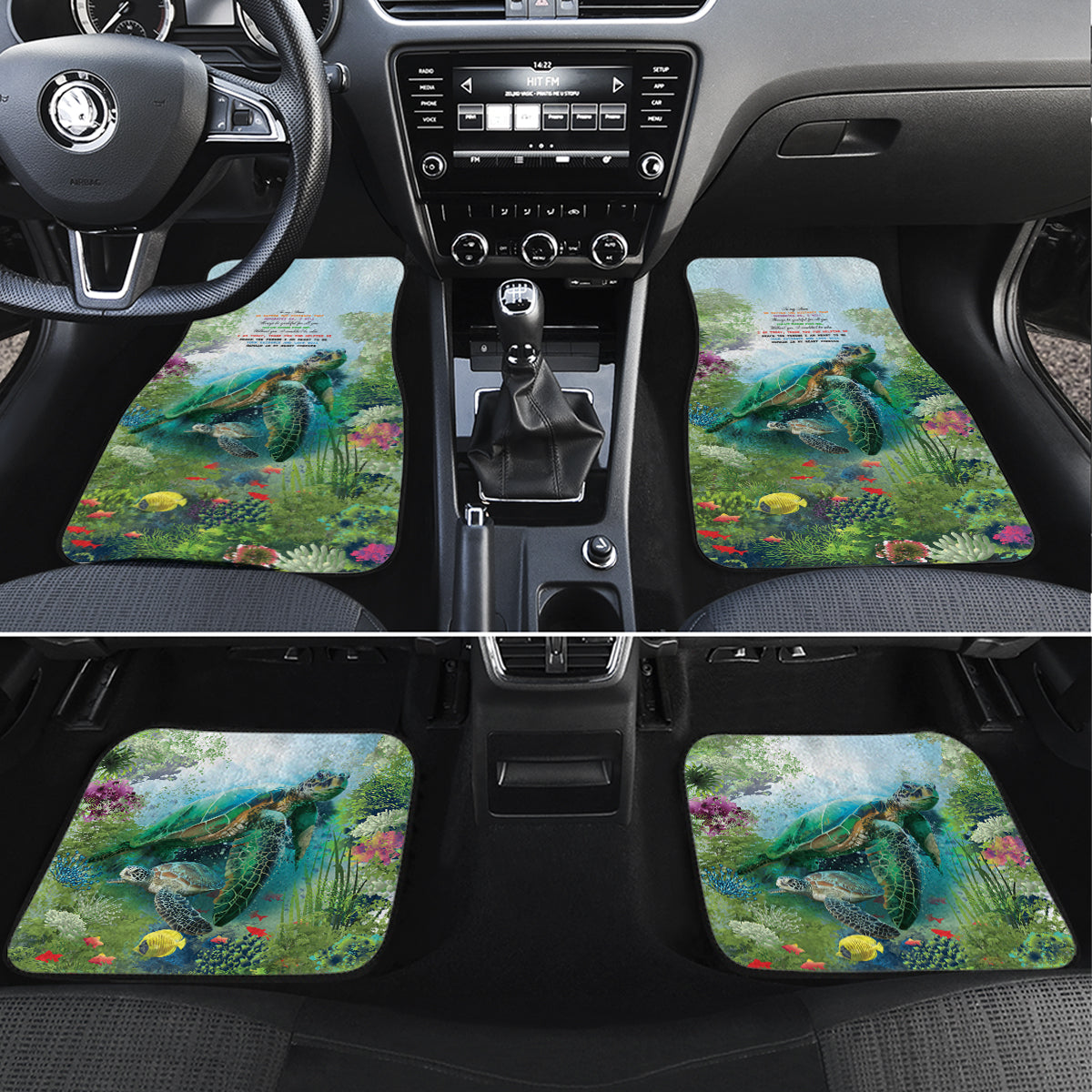 Polynesia Mother's Day Car Mats Magnificent Sea Turtle Of Love and Gratitude LT9 Set 4pcs Blue - Polynesian Pride