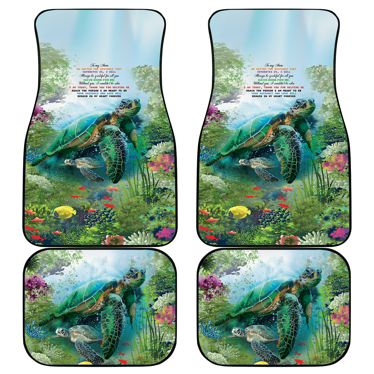 Polynesia Mother's Day Car Mats Magnificent Sea Turtle Of Love and Gratitude LT9 - Polynesian Pride