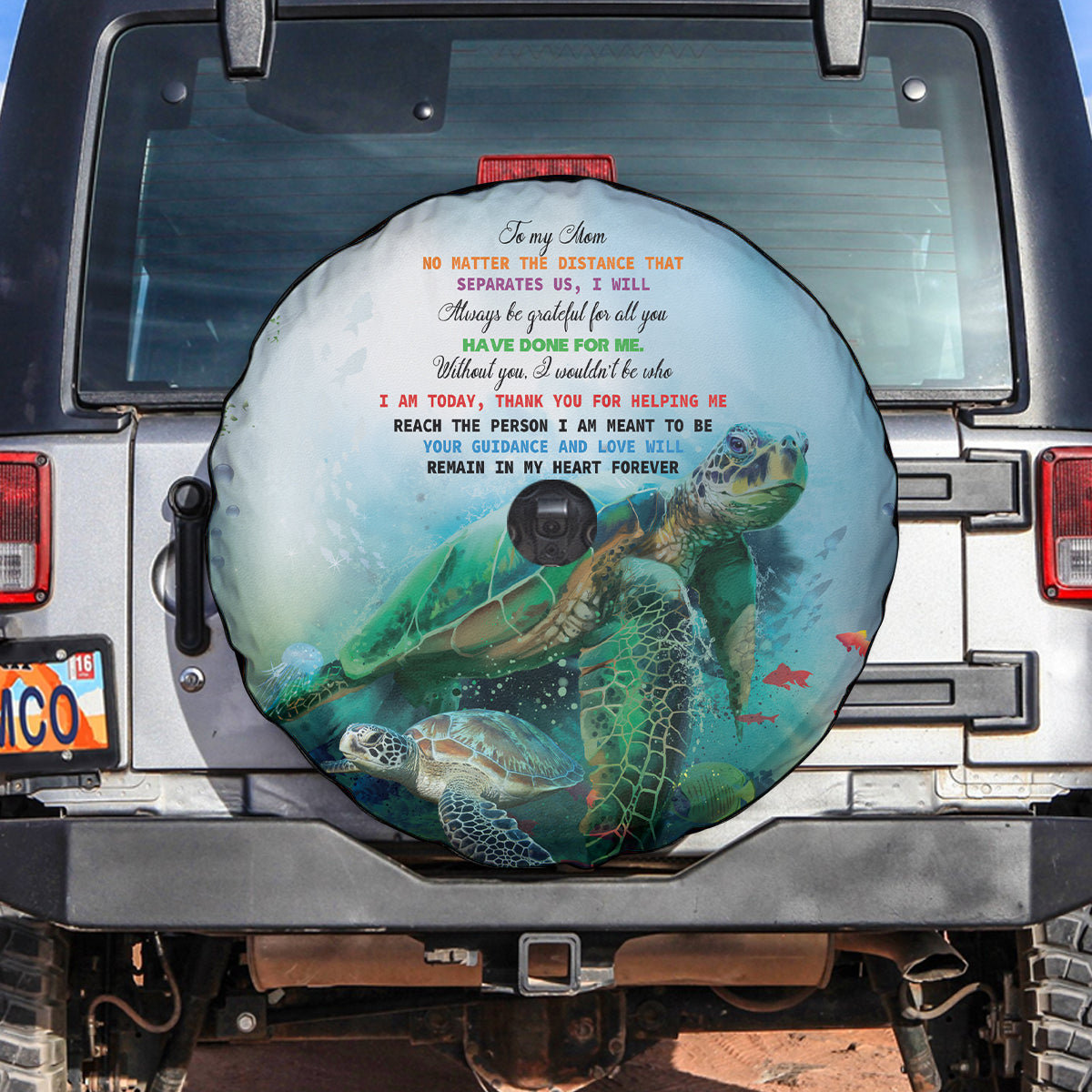 Polynesia Mother's Day Spare Tire Cover Magnificent Sea Turtle Of Love and Gratitude LT9 Blue - Polynesian Pride