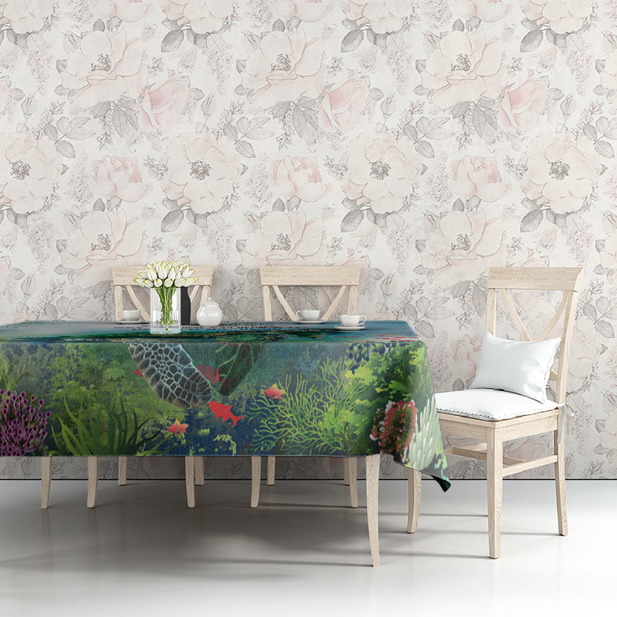 Polynesia Mother's Day Tablecloth Magnificent Sea Turtle Of Love and Gratitude LT9 - Polynesian Pride
