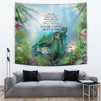 Polynesia Mother's Day Tapestry Magnificent Sea Turtle Of Love and Gratitude LT9 Blue - Polynesian Pride