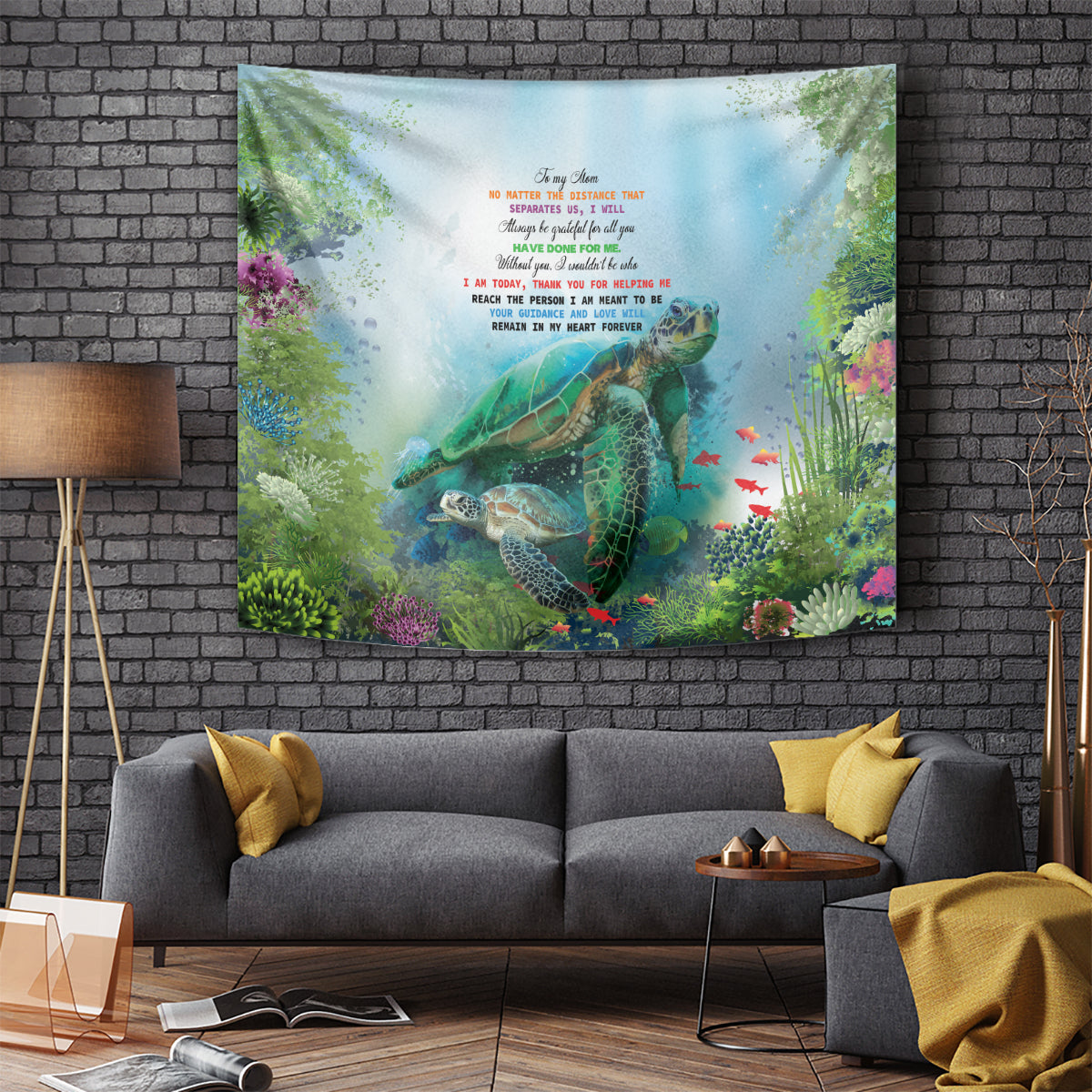 Polynesia Mother's Day Tapestry Magnificent Sea Turtle Of Love and Gratitude LT9 - Polynesian Pride