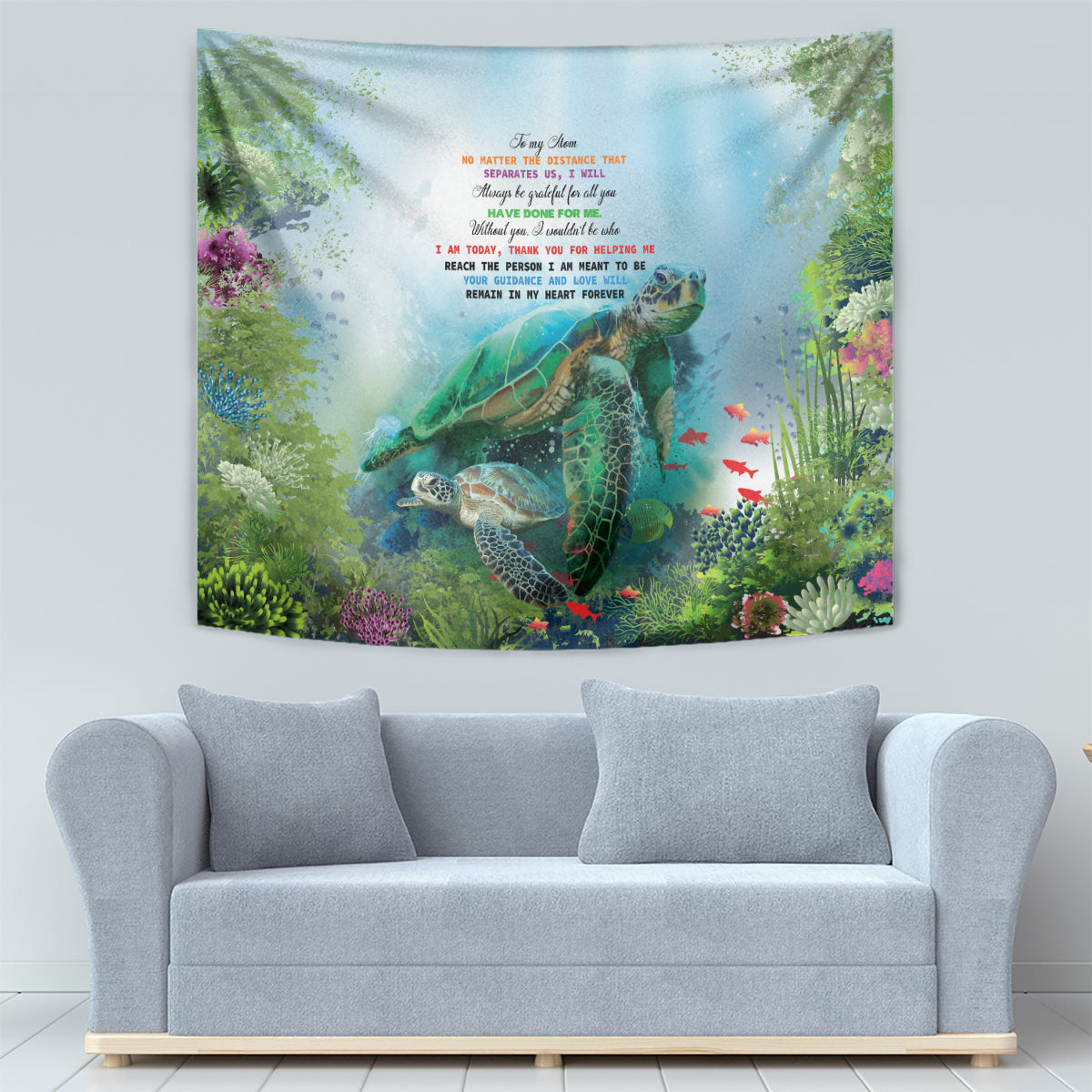 Polynesia Mother's Day Tapestry Magnificent Sea Turtle Of Love and Gratitude LT9 - Polynesian Pride