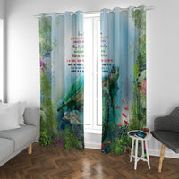Polynesia Mother's Day Window Curtain Magnificent Sea Turtle Of Love and Gratitude LT9 With Grommets Blue - Polynesian Pride