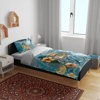 Sea Turtle In The Ocean Bedding Set with Polynesian Pattern Arty Style LT9 - Polynesian Pride