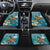 Sea Turtle In The Ocean Car Mats with Polynesian Pattern Arty Style