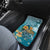 Sea Turtle In The Ocean Car Mats with Polynesian Pattern Arty Style