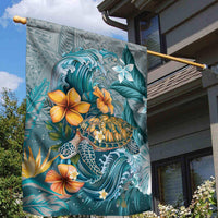 Sea Turtle In The Ocean Garden Flag with Polynesian Pattern Arty Style LT9 - Polynesian Pride