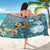 Sea Turtle In The Ocean Sarong with Polynesian Pattern Arty Style