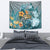 Sea Turtle In The Ocean Tapestry with Polynesian Pattern Arty Style