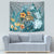 Sea Turtle In The Ocean Tapestry with Polynesian Pattern Arty Style