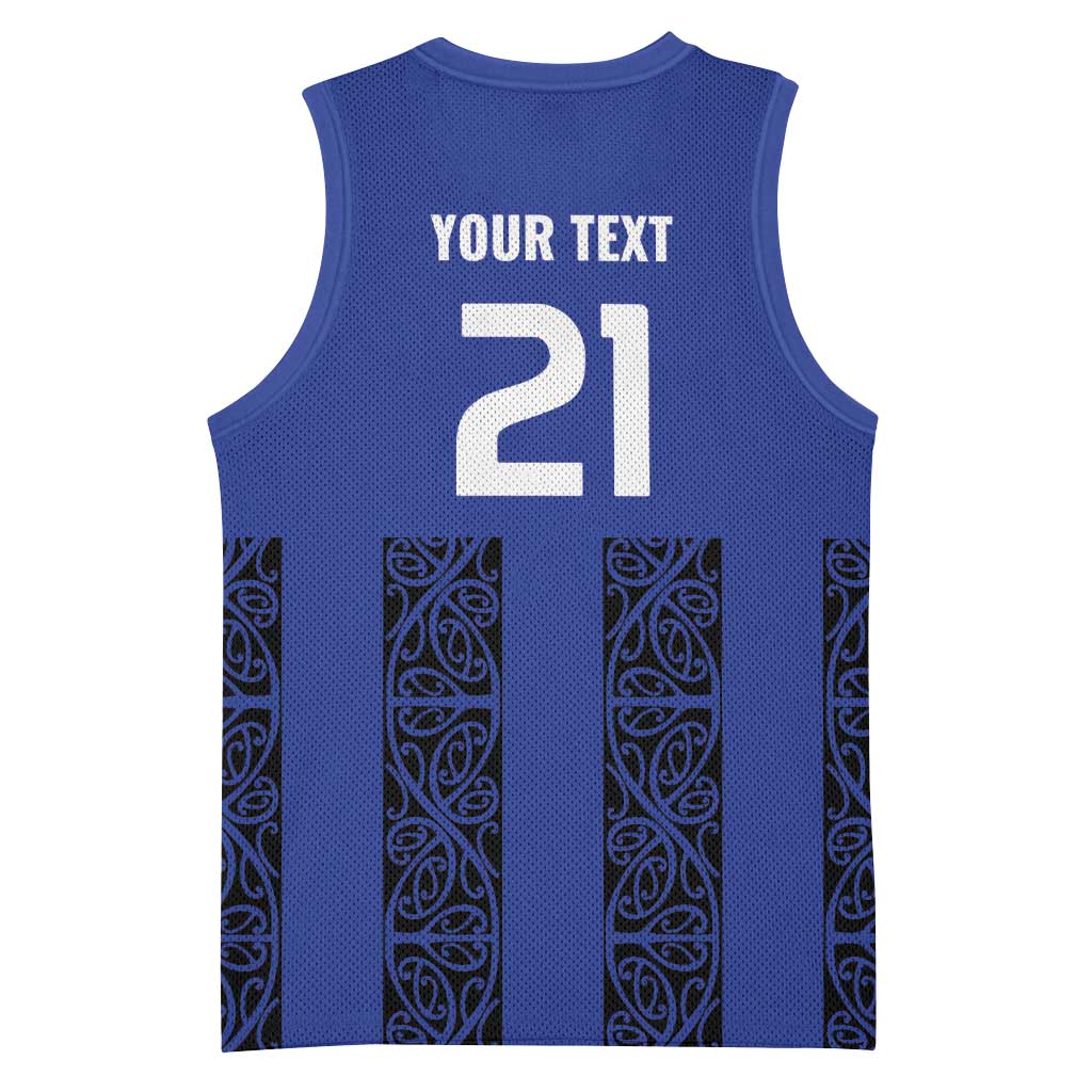 Custom Oceania Football NZ Auckland Basketball Jersey Maori Tribal Pattern LT9 - Polynesian Pride