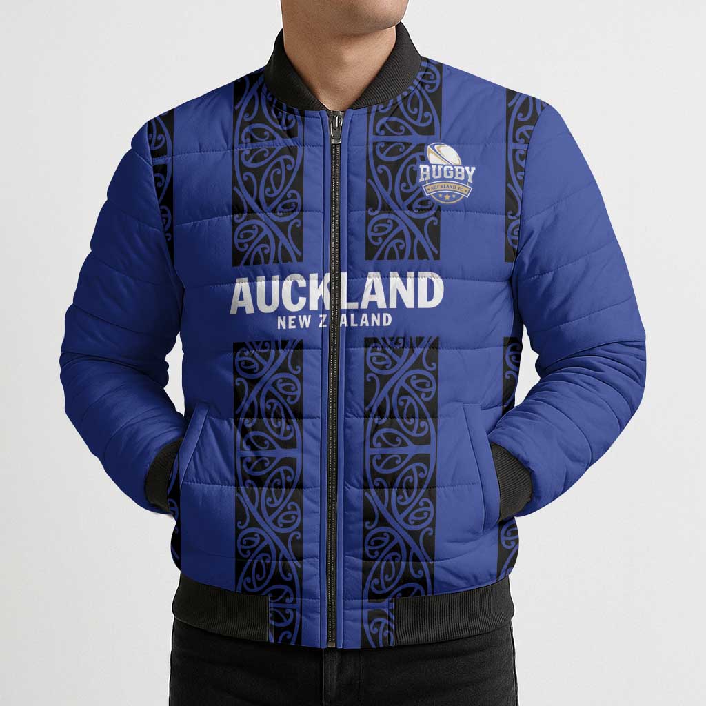 Custom Oceania Football NZ Auckland Bomber Puffer Jacket Maori Tribal Pattern LT9 - Polynesian Pride